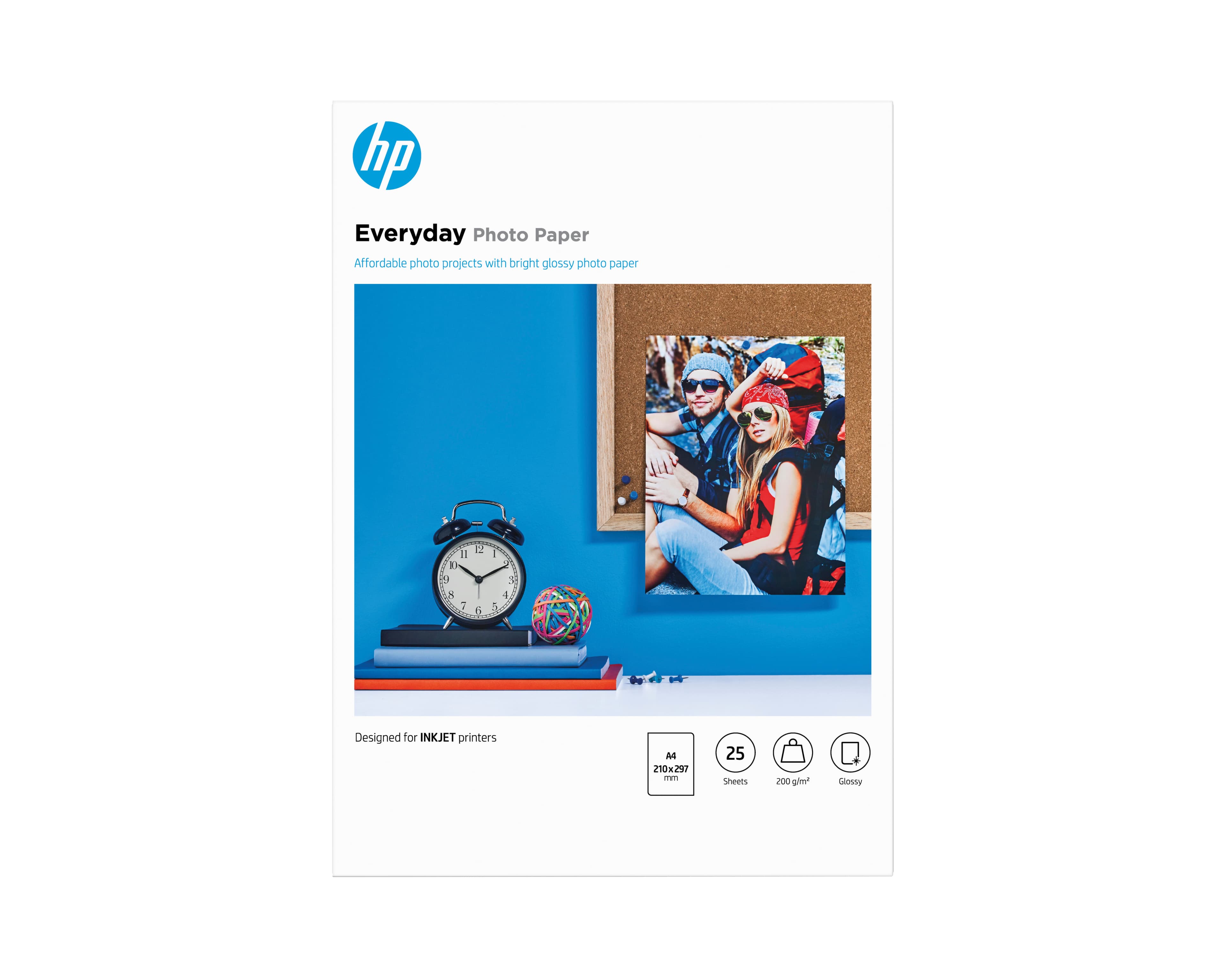 HP EVERYDAY PHOTO PAPER - PAPIER - PAPIER SEMI-BRILLANT - A4 (210 X 297 MM) - 200 G/M2 - 25 PC.