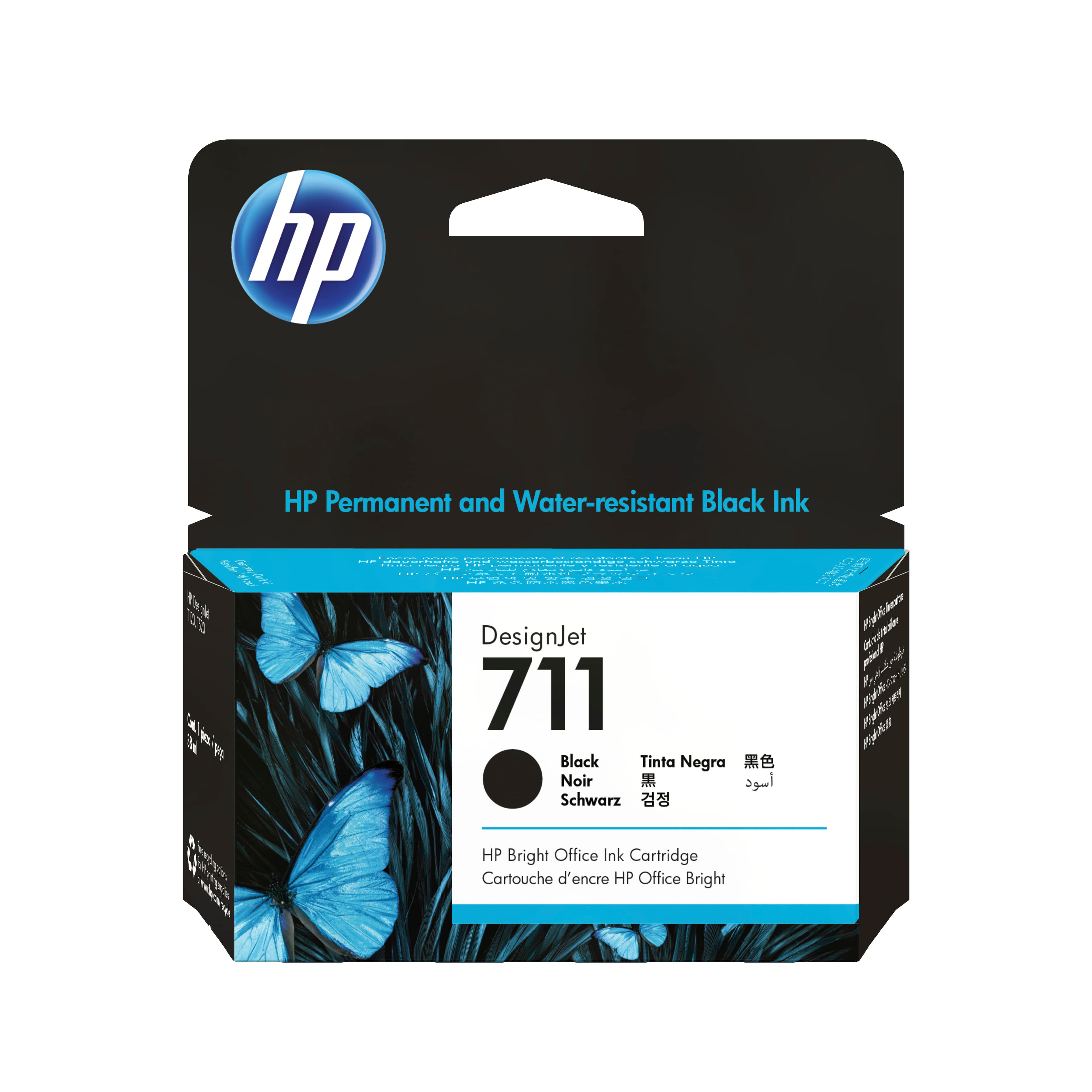 NOIR - ORIGINAL - CARTOUCHE D'ENCRE - 38 ML - POUR DESIGNJET T120 EPRINTER, T520 EPRINTER