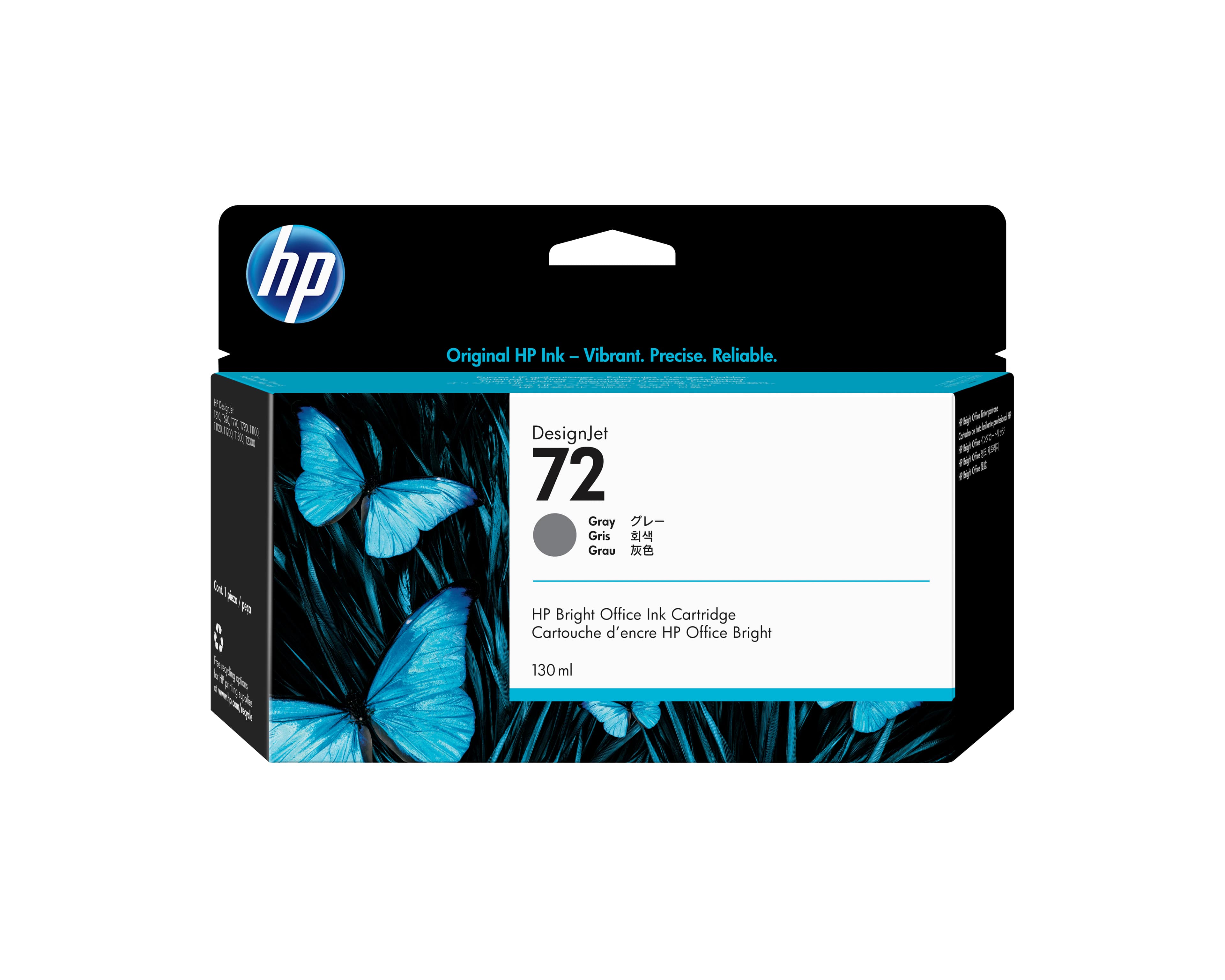HP 72 - 130 ML - GRIS - ORIGINAL - DESIGNJET - CARTOUCHE D'ENCRE - POUR DESIGNJET T1100, T1100PS, T1200, T1200PS, T1300, T610, T620, T770, T790